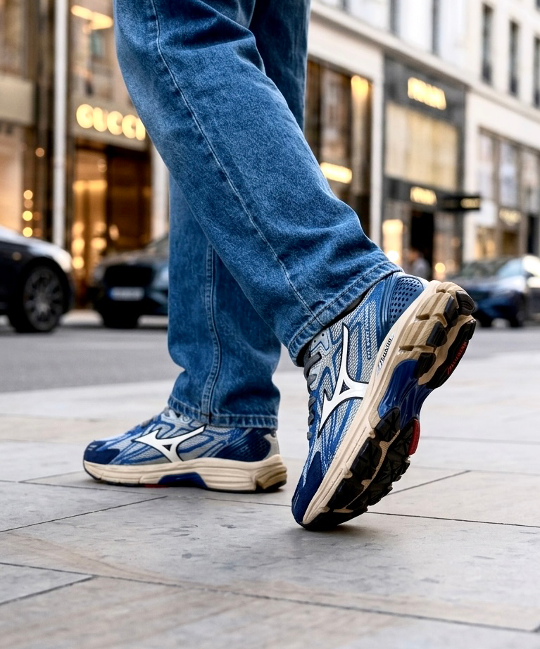 کتونی پیاده روی مردانه میزانو (Mizuno) آبی طوسی