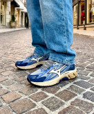 کتونی پیاده روی مردانه میزانو (Mizuno) آبی طوسی؛ نمای روبهرو جفت آبی